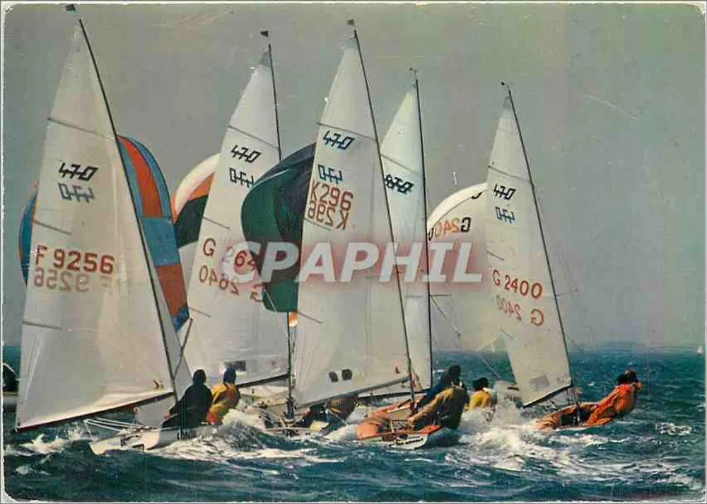 Regates de voile — Série de bateaux 470 — Éditions IRIS JOS - Recto