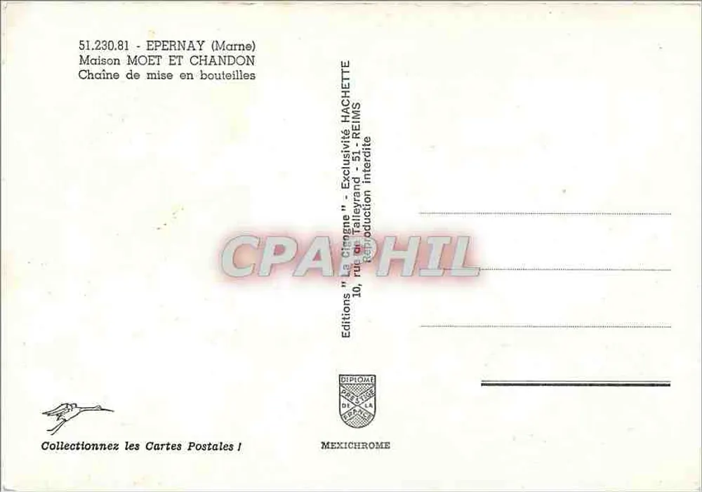 Epernay (Marne) — Abfüllanlage — Maison Moët & Chandon, exklusiv bei Hachette - Rückseite