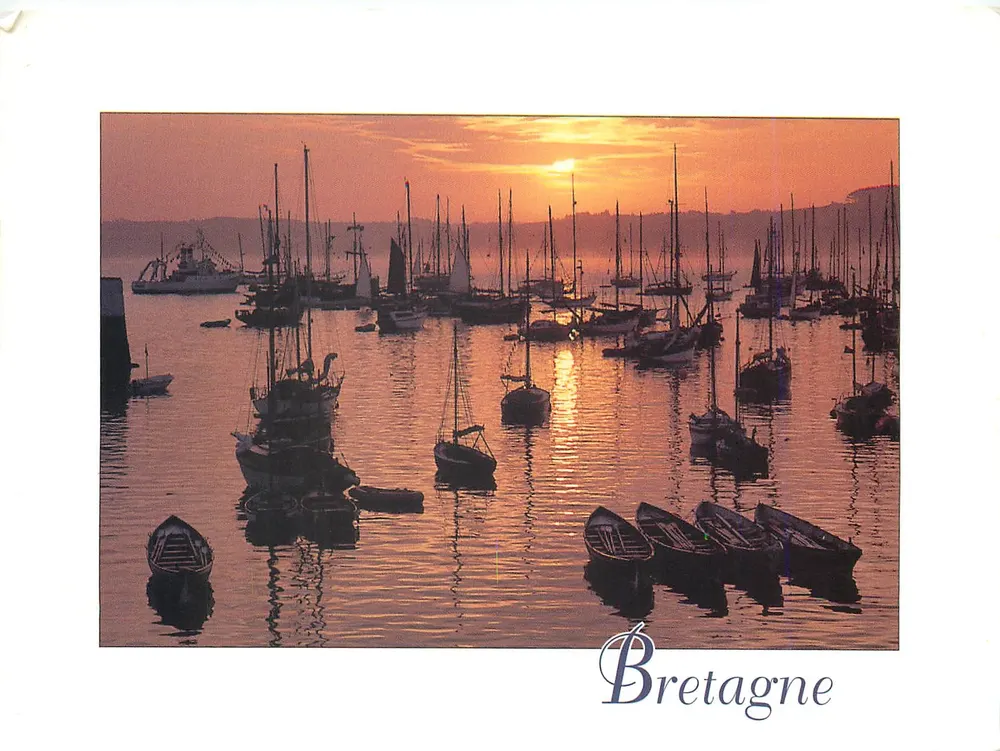 Soleil couchant sur le port — Bretagne — Éditions JACQUET (n° 5109) - Recto