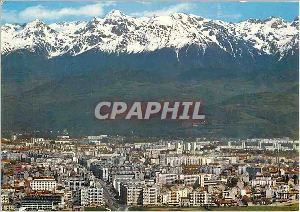 Grenoble — vista geral e cadeia de Belledonne — editor Spadem, n° 38.134 - Frente