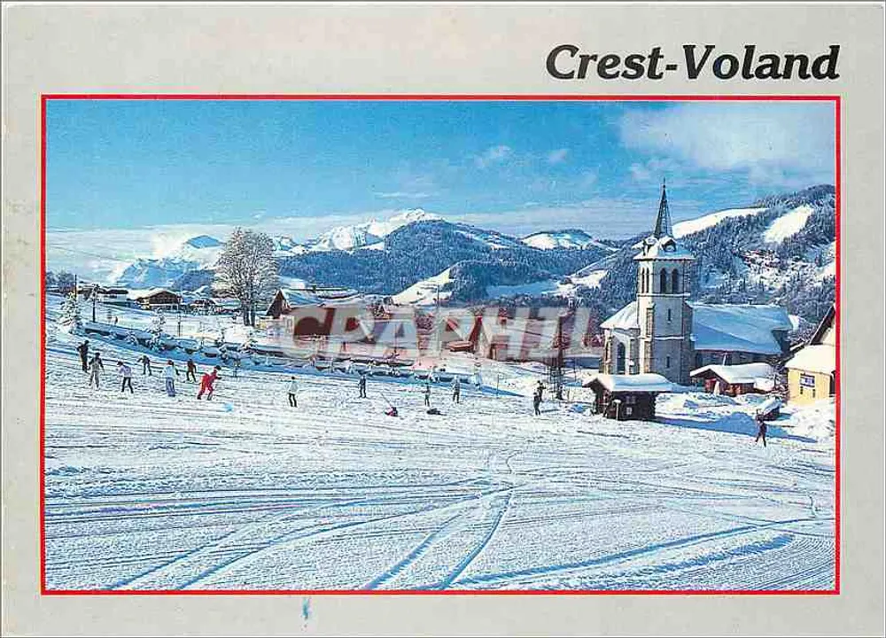 Crest-Voland — winterschets met kerk — Éditions et Impressions Combier / Mâcon - Voorkant