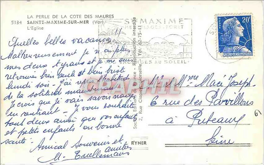 Kirche von Sainte-Maxime — Die Perle der Maures-Küste — Éditions RYNER - Rückseite