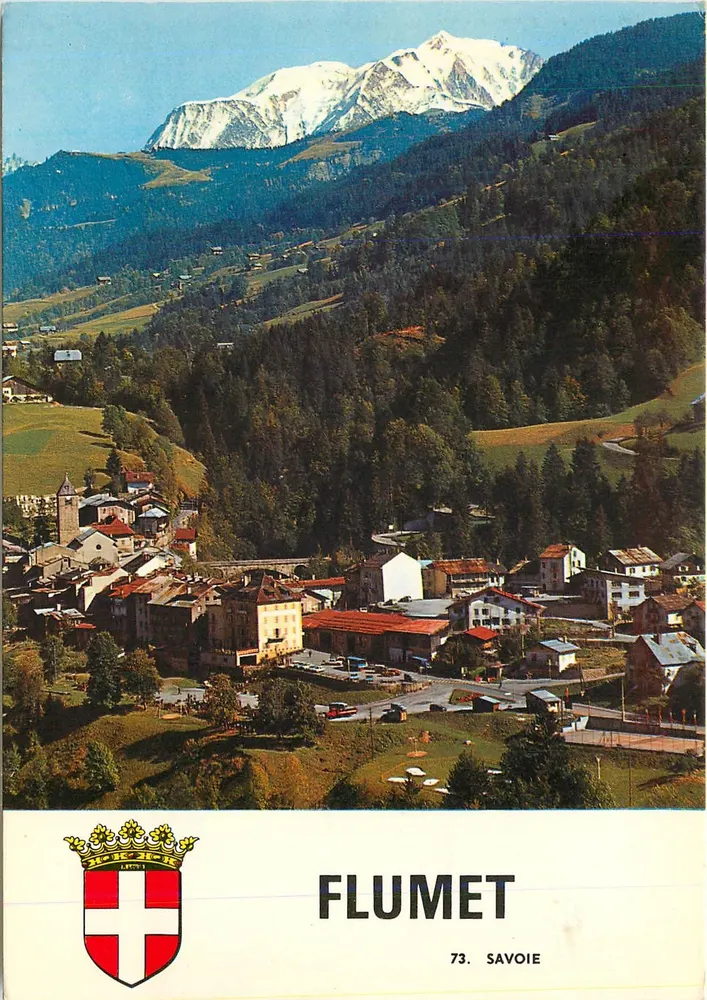 Flumet — allgemeine Ansicht und der Mont Blanc — Comblier Imprimeur Mâcon - Vorderseite