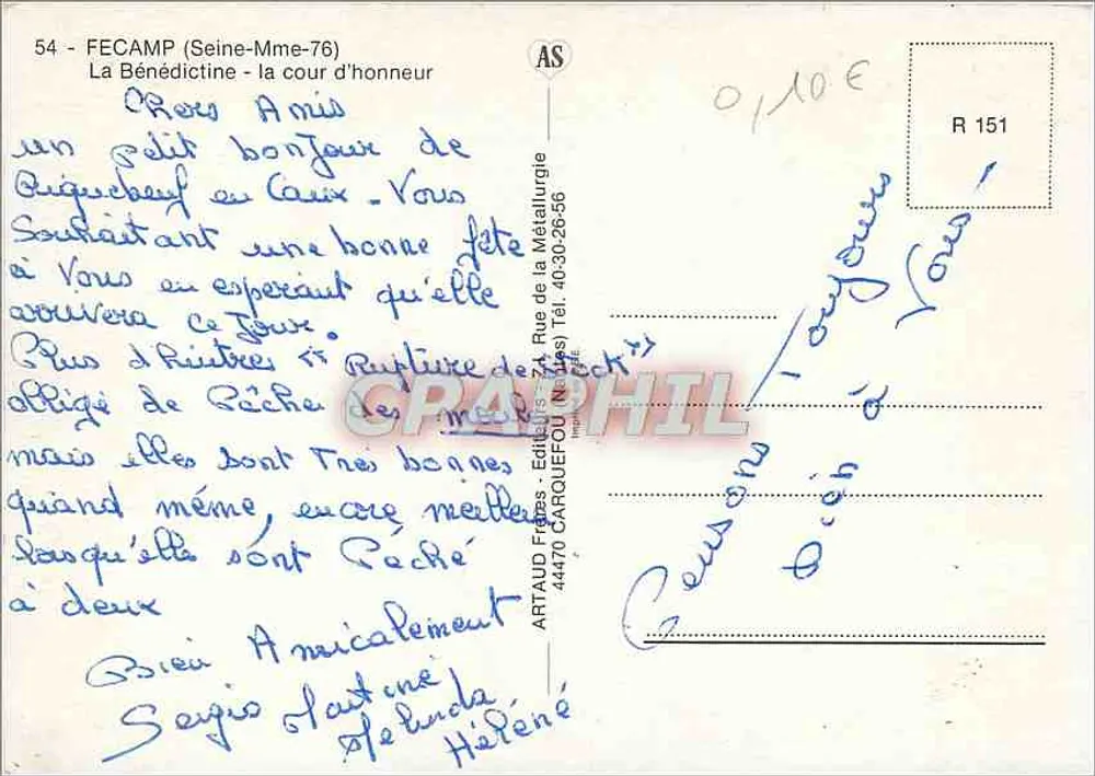 Fécamp (Seine-Maritime) — Der Ehrenhof — Artaud Frères, R 151 - Rückseite