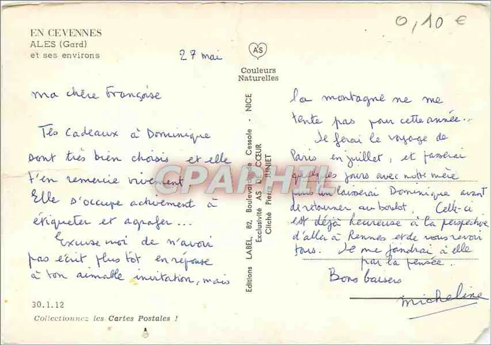 Ales and its surroundings — Cevennes — Editions AS Cessole - Back