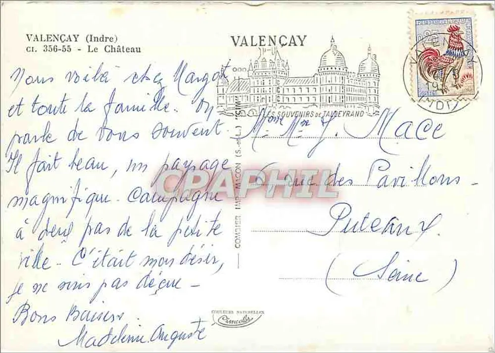 Valençay (Indre) — O Castelo — Editor: Souvenirs de Taldeyrand - Verso