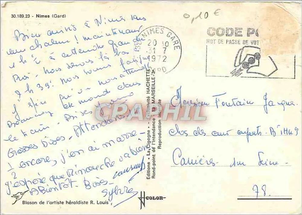Nîmes — Colagem de locais históricos e monumentos — Éditions La Cigogne - Verso