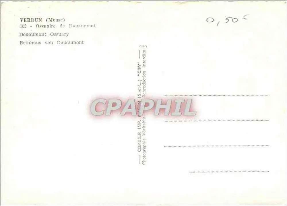 Verdun - Ossario di Douaumont — Comster Imp. (S.-et-L.) - Verso
