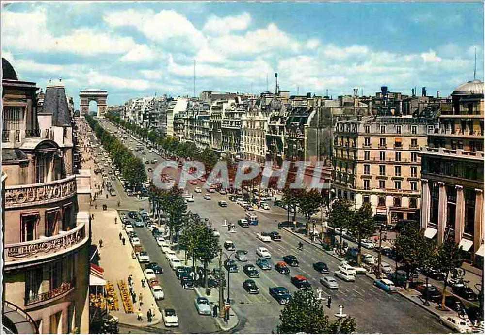 Champs-Élysées — vista panorâmica para o Arco do Triunfo — Éditions Diplôme - Frente