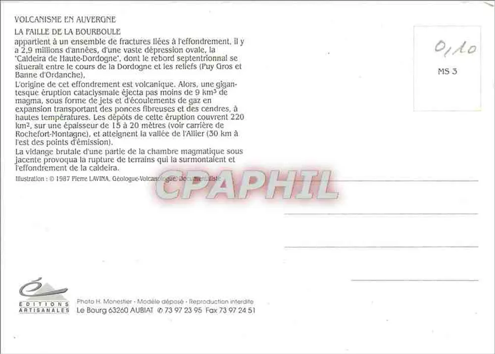 The La Bourboule Fault — Plinian & Katmahlen dynamics — Éditions Artisanales, MS 3 - Back