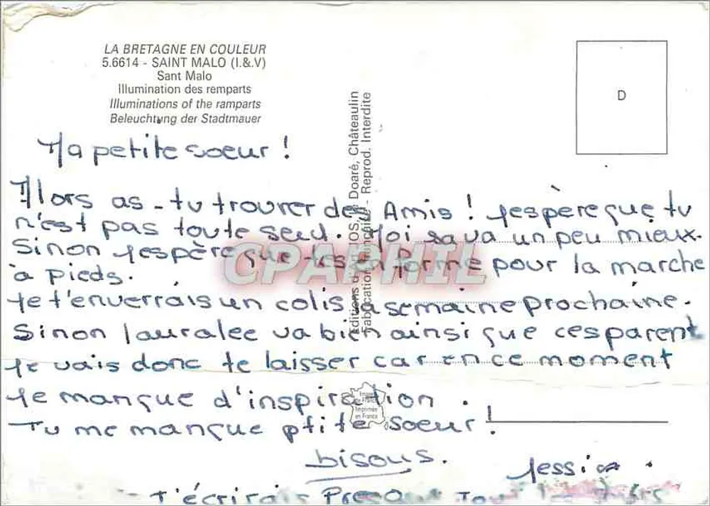 Saint-Malo — Beleuchtung der Mauern — La Bretagne en Couleur, n° 5.6614 - Rückseite