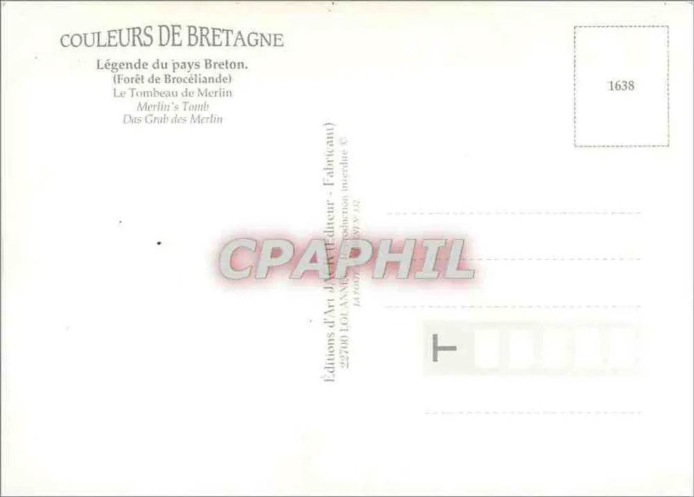 Das Grab von Merlin — Legende von Bretagne — LOAANN Art Editions (Hersteller) Nr. 1638 - Rückseite
