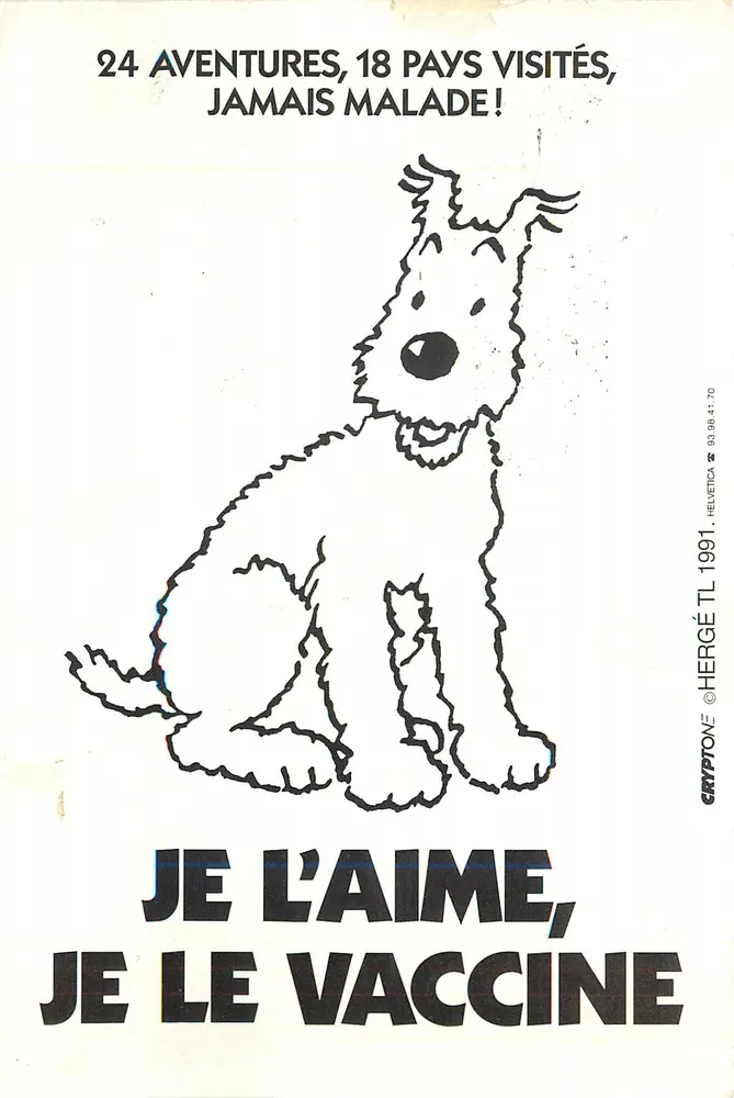 Tintin und Milou — Werbeposter der Tintin-Serie — Cryptone © Hergé TL 1991 - Vorderseite
