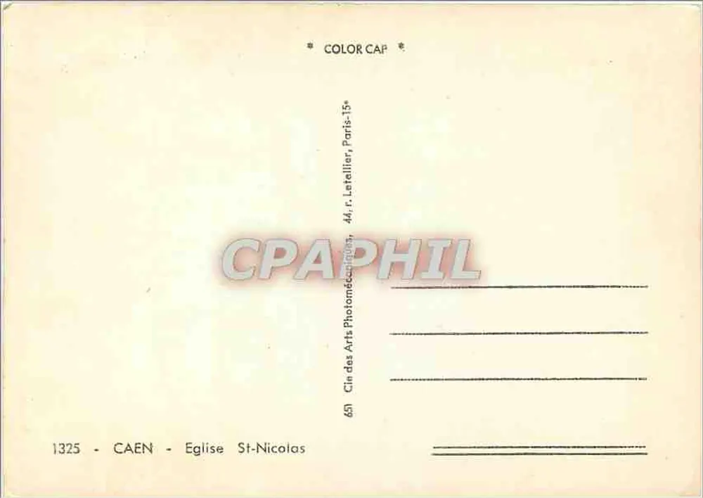 Caen — Igreja de São Nicolau — Cinema dos Artes, Paris - Verso