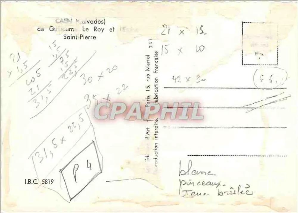 बूचेरी के टॉवर — कैन — एडिटर: आर्ट ड'आर्ट, पेरिस - पीछे