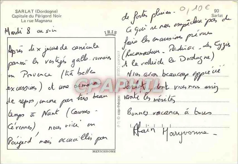 Sarlat (Dordogne) — Hauptstadt des Périgord Noir — rue Magnana — Verlag IRIS - Rückseite