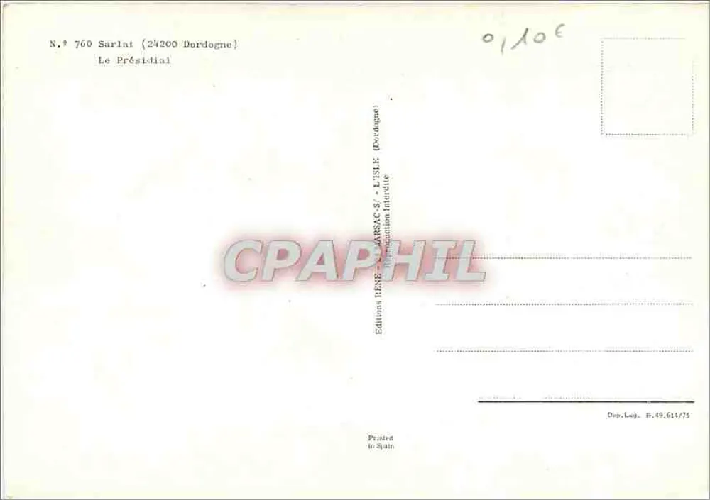 The Présidial — Sarlat (24200) — Edition RENE - L'ISLE (Bordeogne) - Back