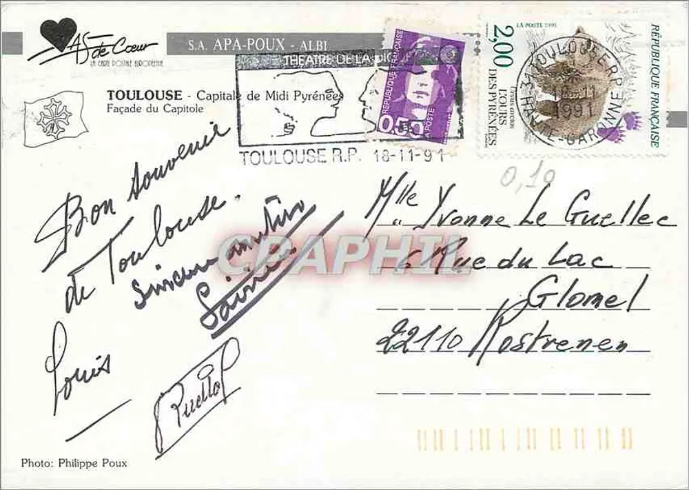 Toulouse — O Capitole — S.A. APA-POUX - ALBI - Verso