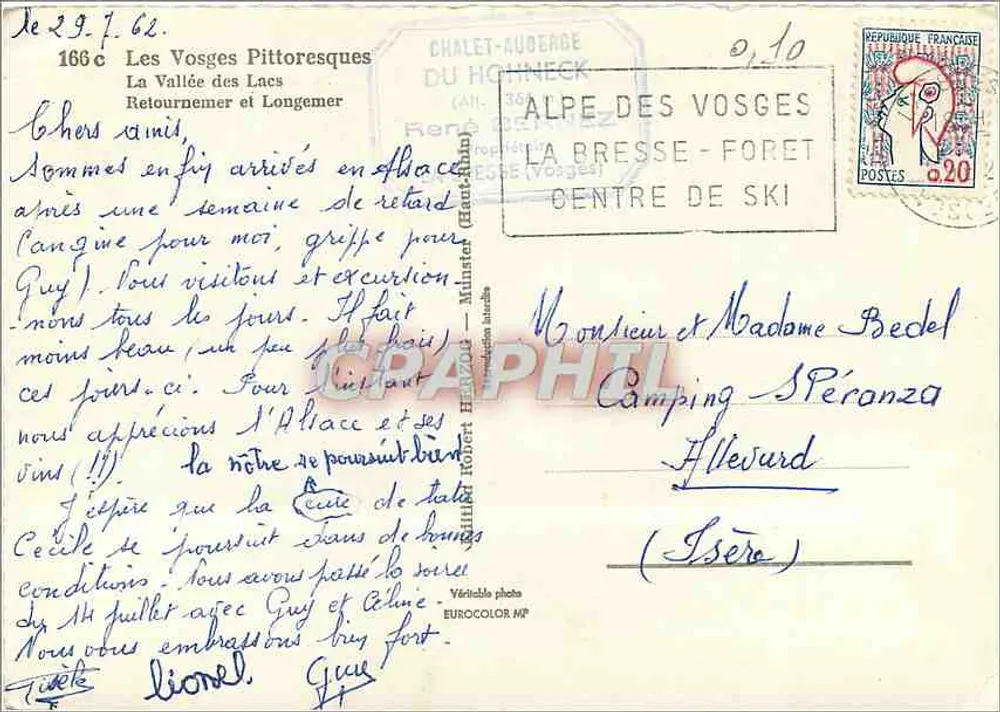 Pittorelle-Ansichten der Vosges — Die Tal der Seen — Verlag: Robert Hennart - Rückseite