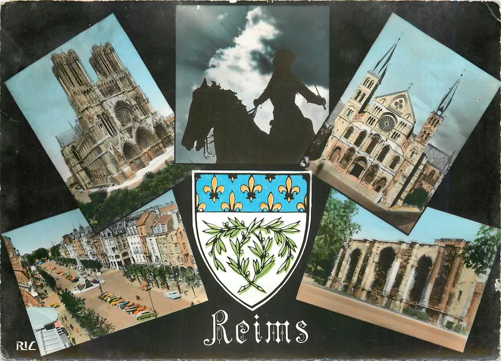 Reims — Colagem de monumentos e brasão — RLC - Frente