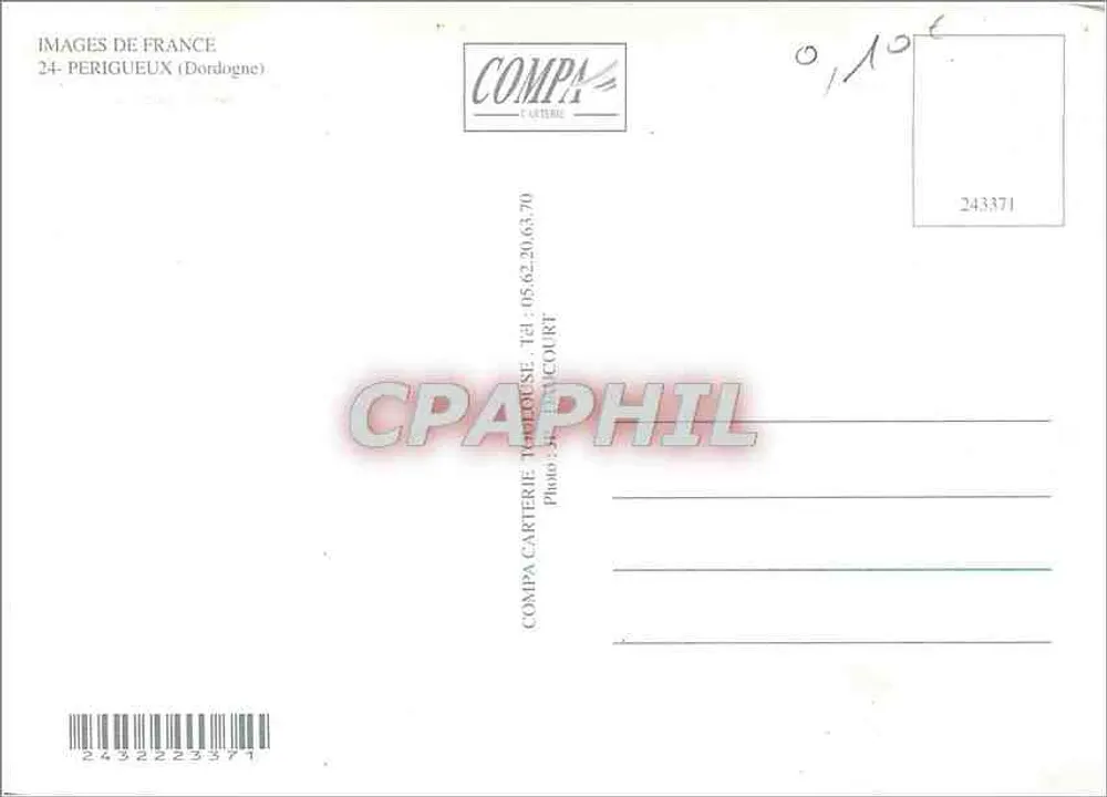 Périgueux — Place du Château avec tour médiévale — COMPA Carte Postale n°243371 - Verso