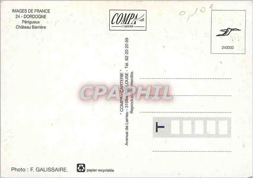 Périgueux — Château Barrière — COMPA-CARTERIE - Rückseite