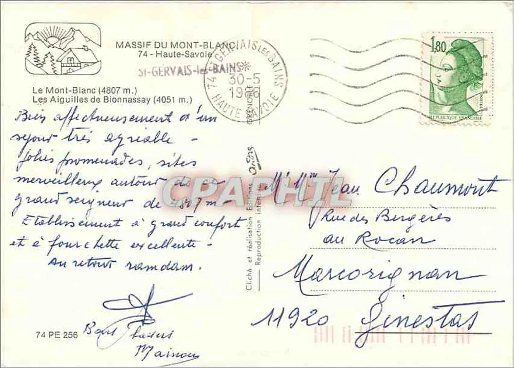 Mont-Blanc — vue panoramique — éditeur : Cliché et réalisation Editions Maincy - Verso
