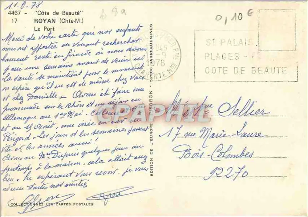 Het Haven — Royan — Uitgave van L'Europe Pierron n°4467 - Achterkant