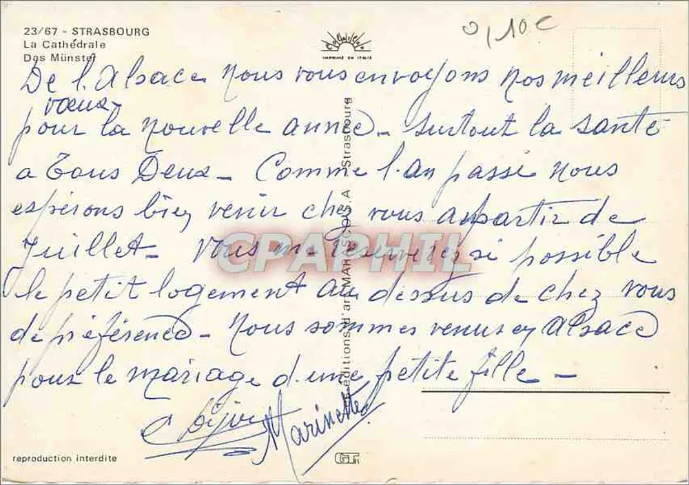 Estrasburgo — Catedral de Nossa Senhora — Edições A. Strasbourg - Verso