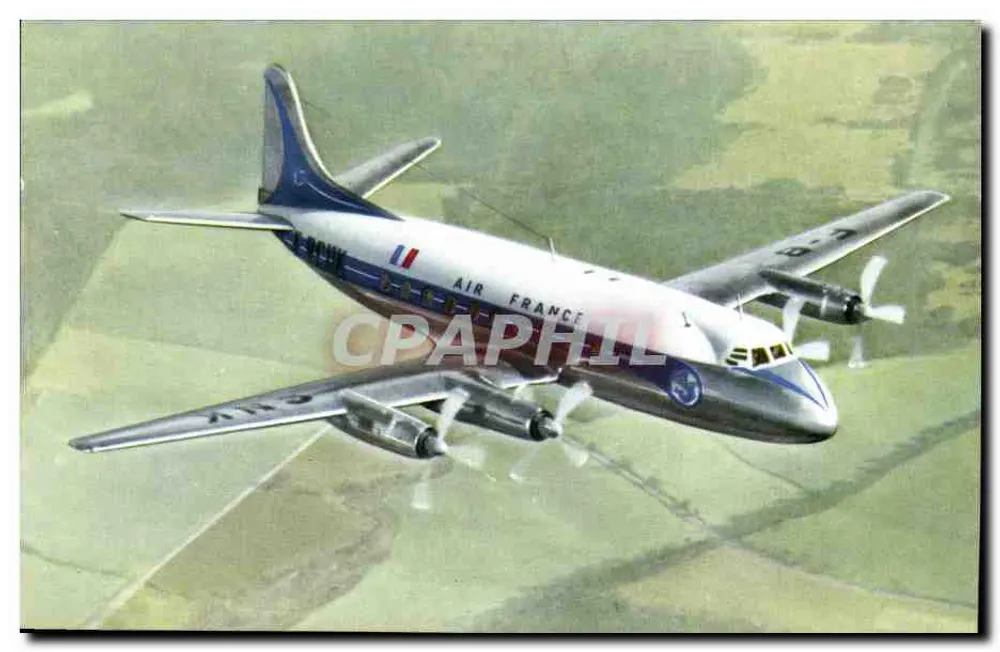 Air France Vickers Viscount — Passagierflugzeug — Verlag Paris - Vorderseite