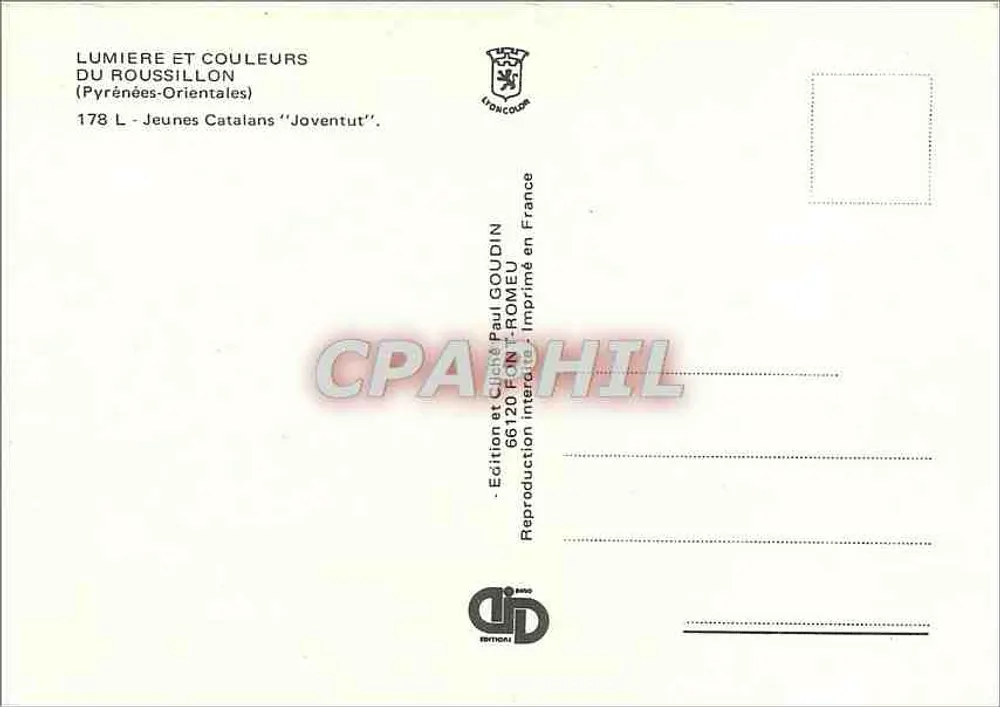 Kinder in traditioneller Kleidung — Pyrénées-Orientales — Ausgabe Paul Goudin - Rückseite