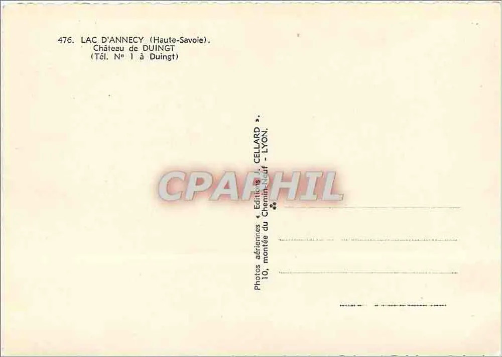 See Annecy (Haute-Savoie) — Schloss Duingt — Cellard Editions, Lyon - Rückseite