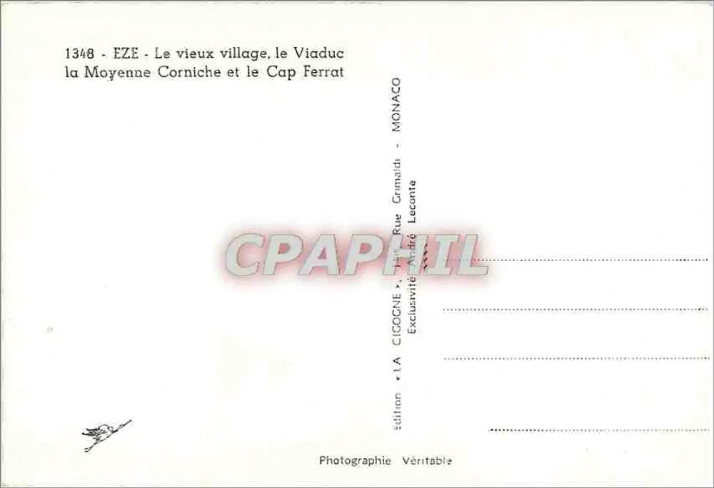 Eze - Das alte Dorf, der Viaduc de la Moyenne Corniche und Cap Ferrat — LA CIGOGNE - Rückseite