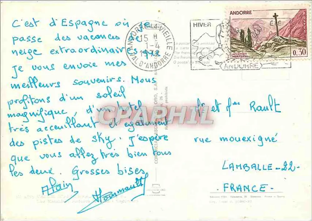 Andorre-la-Vieille — vista panorâmica — editor desconhecido - Verso