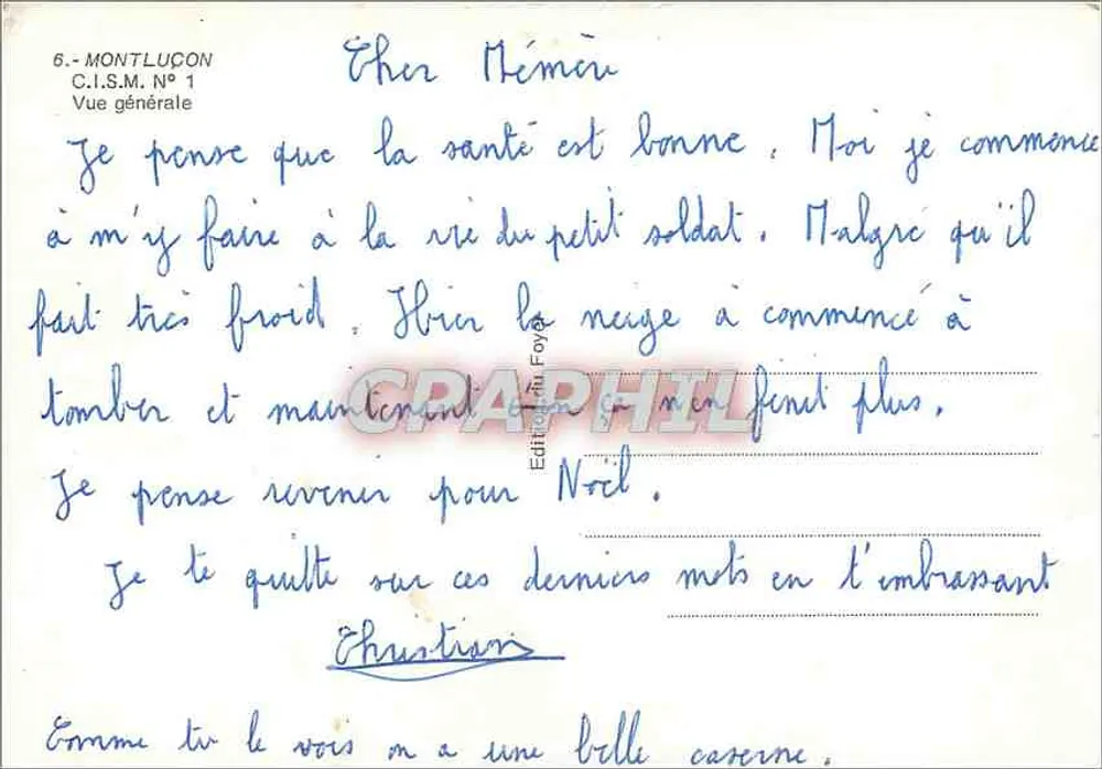 Montluçon — Vista geral — C.I.S.M. N° 1, editor do Foyer - Verso