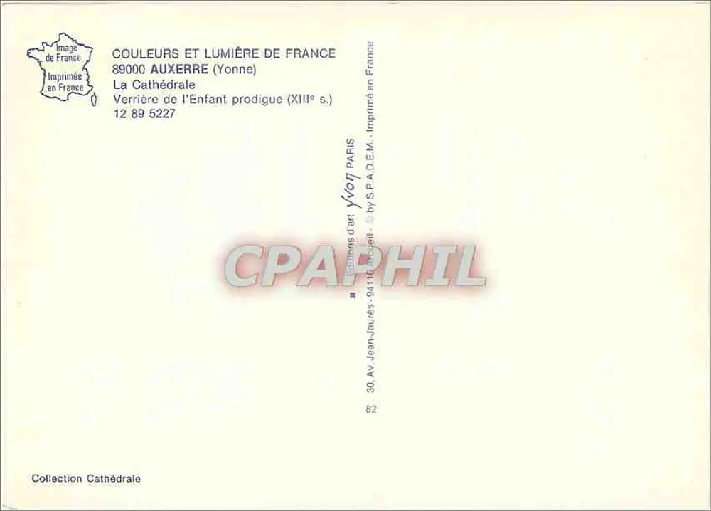 Fenster des verlorenen Sohnes — 13. Jahrhundert — Kathedrale Sammlung, in Frankreich gedruckt - Rückseite