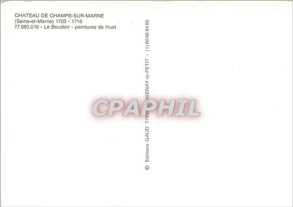 Schloss Champs-sur-Marne — Speisesaal — Éditions GAUD 77950 - Rückseite