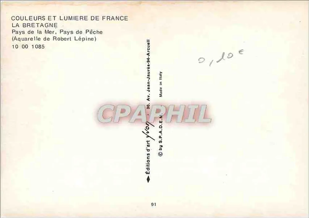 Bretagne — Land des Meeres, Land des Fischfangs — Éditions d'Art Yvon - Rückseite