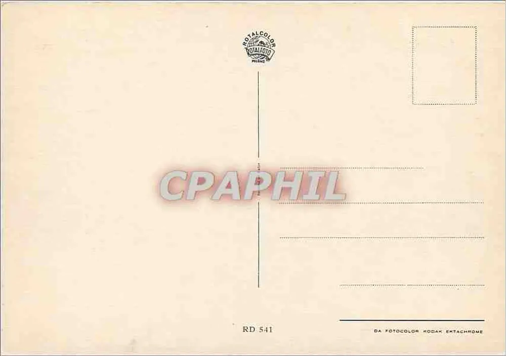 सूर्यास्त पर एक विमान की छाया — प्रकाशक Postalcolor Milano, श्रृंखला संख्या RD 541 - पीछे