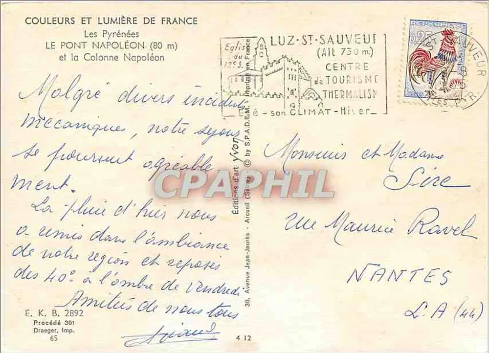 Der Napoleonbrücke und die Napoleon-Säule — Luz-Saint-Sauveur (Höhe 730 m) — Éditions Jean-Jaurès - Rückseite