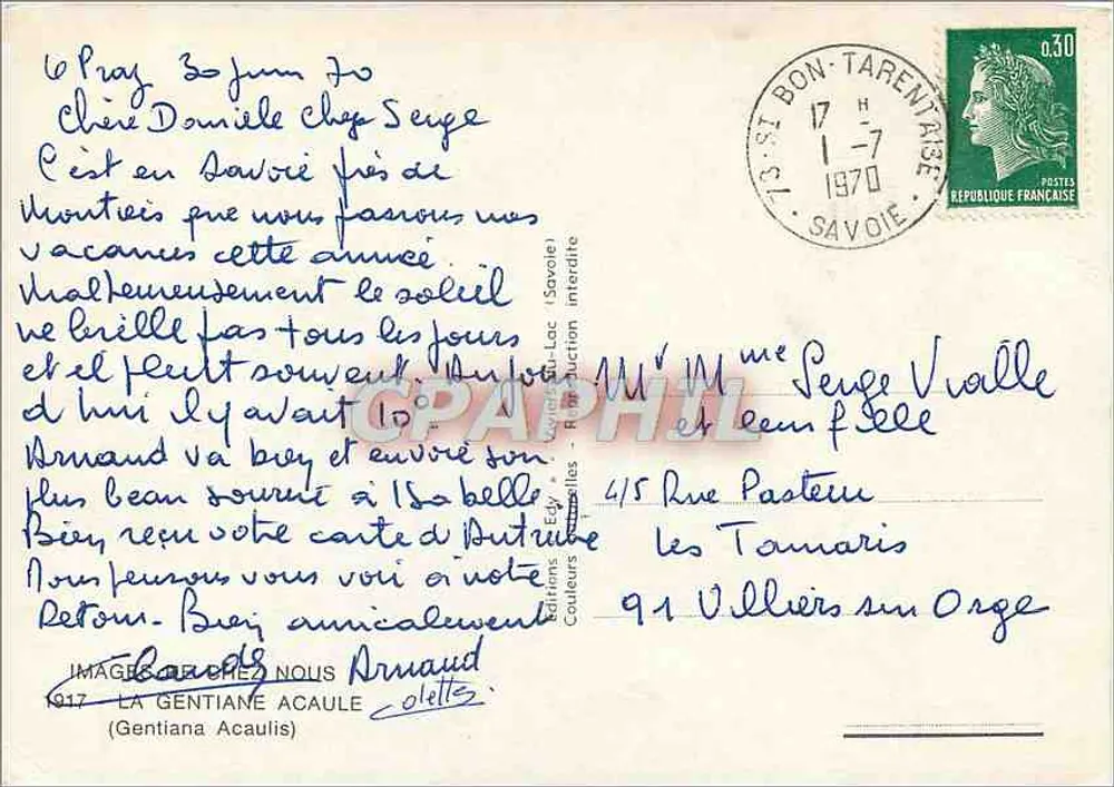 Gentiana Acaulis — Ed. por Edy, n° 2 — Couteurs Edy (Lago) - Verso