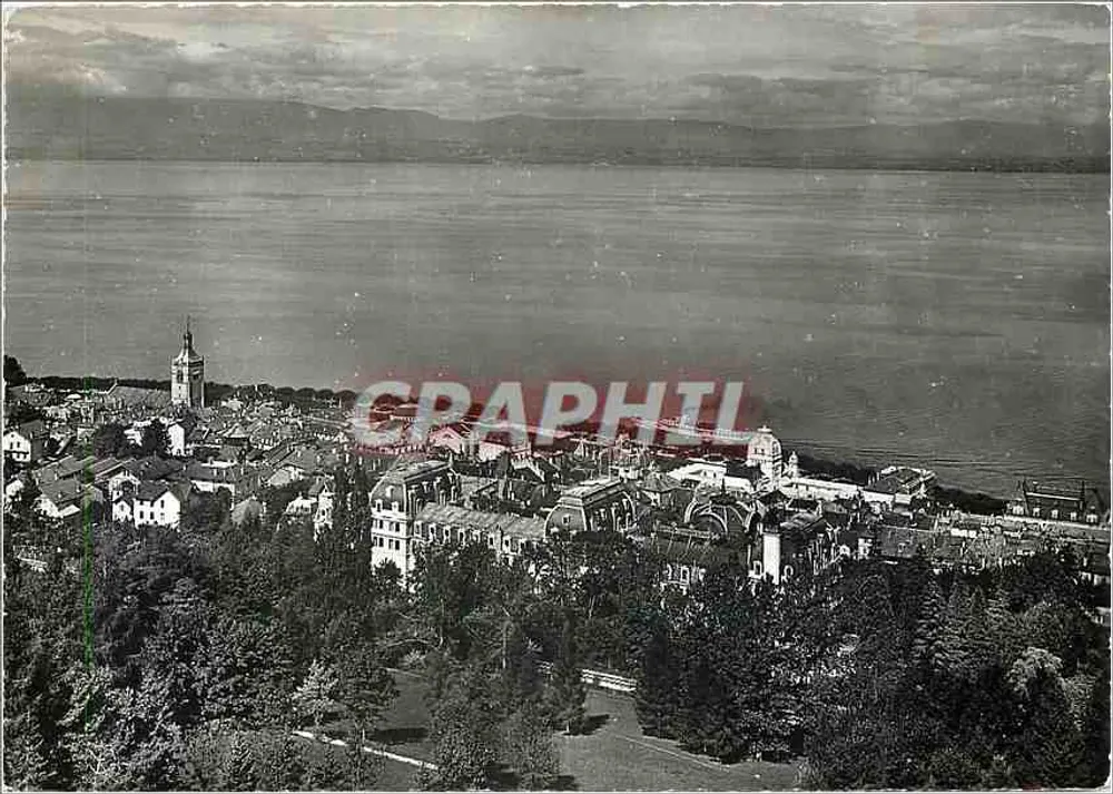 Évian-les-Bains — Luftbild des Sees Léman und des Dorfes — Verlag: Éditions de Tourisme - Vorderseite