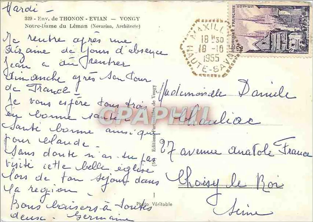 Chiesa di Notre-Dame del Léman a Thonon-Évian — Editore Cap, numero di serie non visibile - Verso