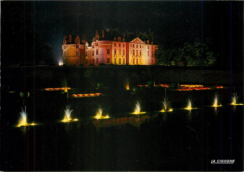 Castelo de Lude — Jogos d'água no Loir — A Garça - Frente