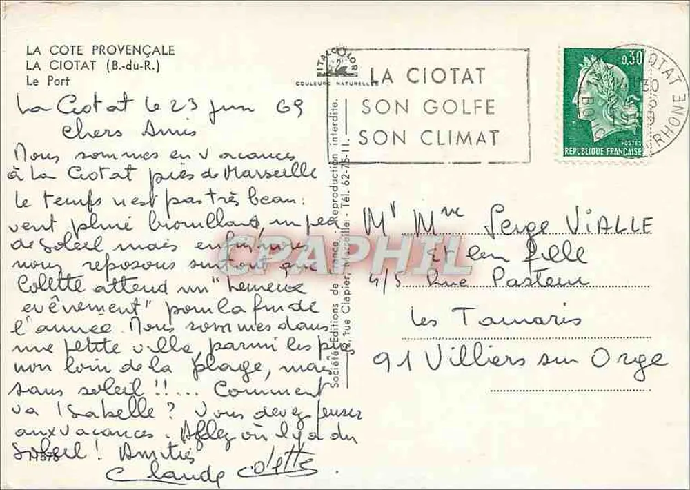 Der Hafen von La Ciotat — Ansicht der Bucht und der Stadt — Éditions de France - Rückseite