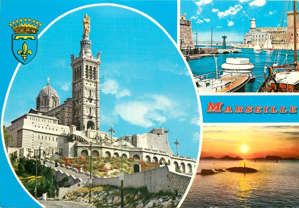 Marselha — Nossa Senhora da Garoupe e porto — editor Arycolor - Frente