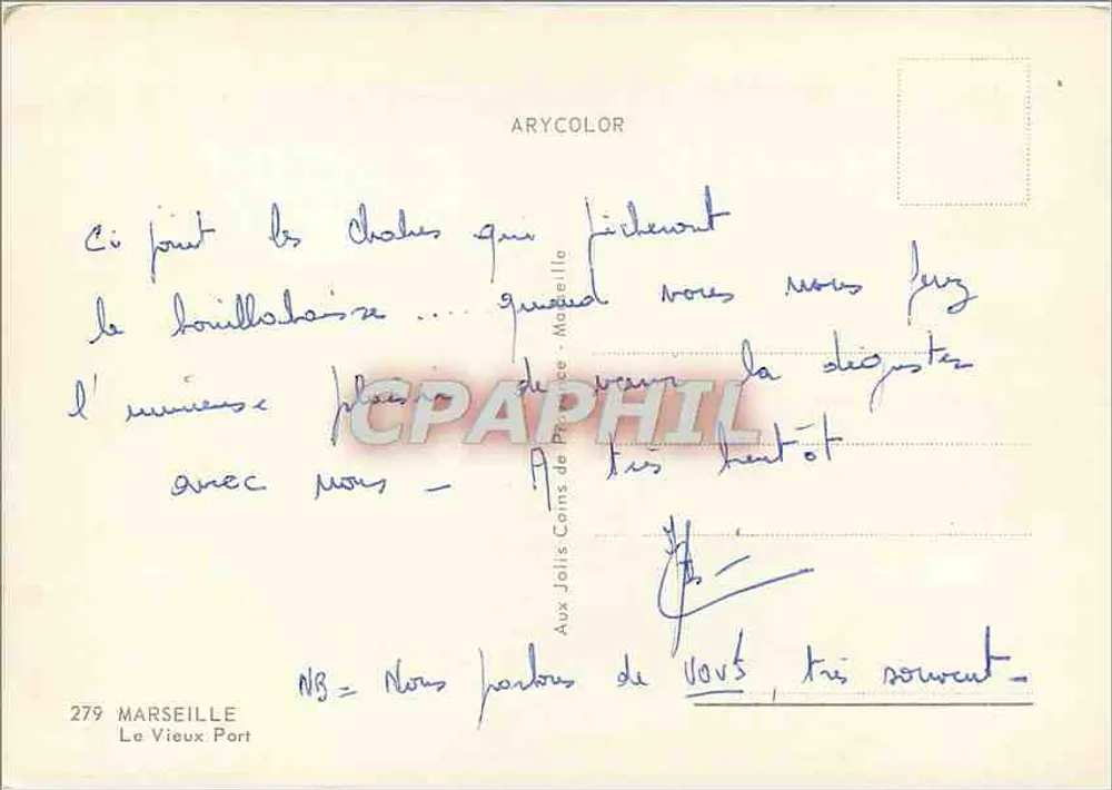 Marseille — O Velho Porto — Arycolor, n° 279 - Verso