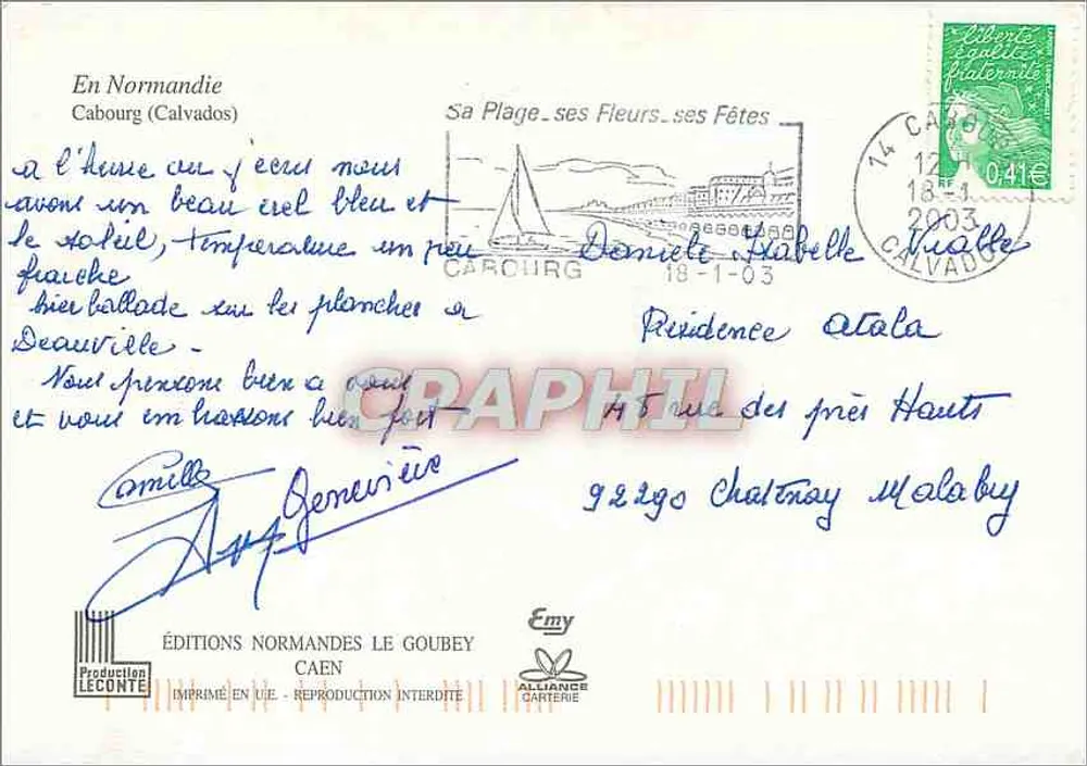 Hotel Cabourg — Cabourg — Edities Normand Le Goubey - Achterkant