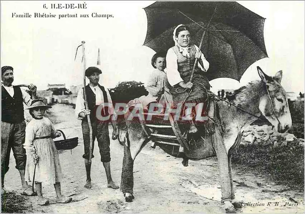 Rhétaise Familie auf dem Weg zu den Feldern — Ile-de-Ré — Sammlung R.B. Paris - Vorderseite