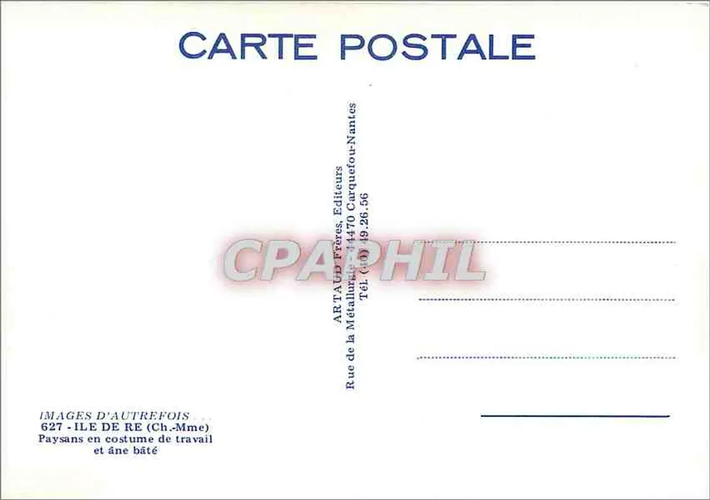 Rhétaise Familie auf dem Weg zu den Feldern — Ile-de-Ré — Sammlung R.B. Paris - Rückseite